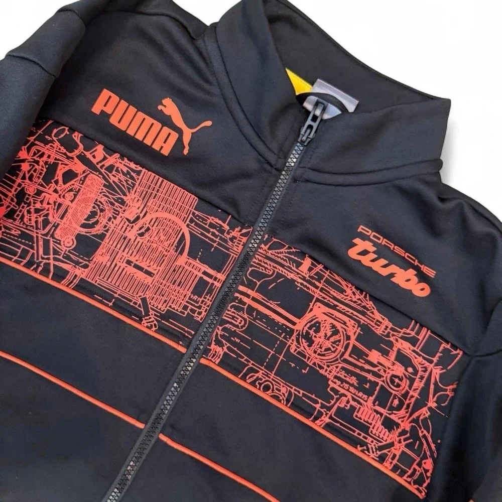 Puma Porsche Black Turbo Track Jacket Men's Size Medium Sportswear Full Zip SDS